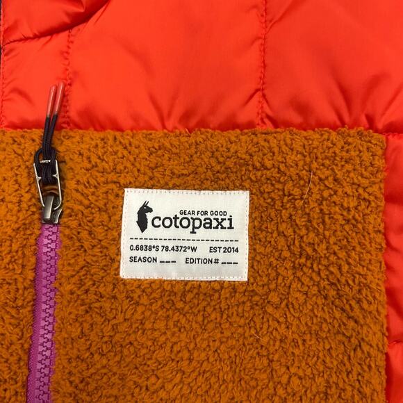 Cotopaxi Trico Hybrid Vest Women's size L Orange Purple Colorblock Full Zip - Picture 2 of 9